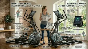 Illustration highlighting the internal flywheel and its impact on motion smoothness.
