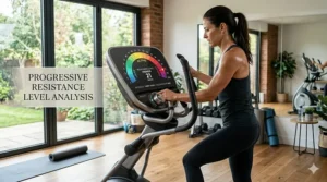 A graphic showing various resistance levels on an elliptical and how they correlate to workout intensity.