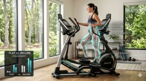 Diagram highlighting lower body muscles targeted by an elliptical with incline.