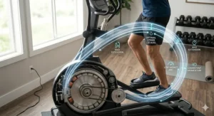 An illustration highlighting the smooth elliptical path maintained by consistent electronic resistance levels.