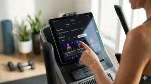 The Peloton app class library screen displaying various elliptical machine workout filters.