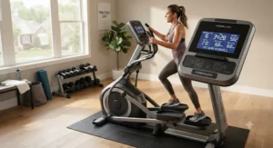 A professional-style elliptical trainer featuring multiple resistance levels for intense weight loss training.