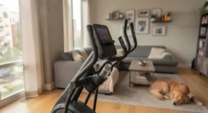 Sturdy dual-action handle elliptical machine built for daily family use at home