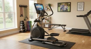 A complete overview of a premium elliptical for multi-user family home integration and daily workouts.
