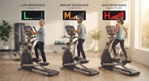 Side-by-side comparison of magnetic resistance levels on top-rated ellipticals.