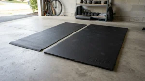 Multiple layout options in a 4x6 vs 3x6 exercise equipment mat size guide for home gym flooring.