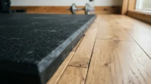 Edge clearance shown in a 4x6 vs 3x6 exercise equipment mat size guide for home gym floor protection.