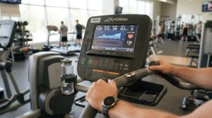 Sleek commercial elliptical for apartment complex gym optimized for multi-family use