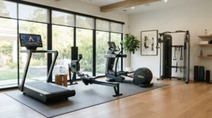 Cardio zone featuring a commercial elliptical for apartment complex gym users