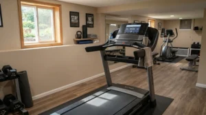 Comparing a waterproof vs dust cover for home gym equipment stored in a finished basement fitness area.
